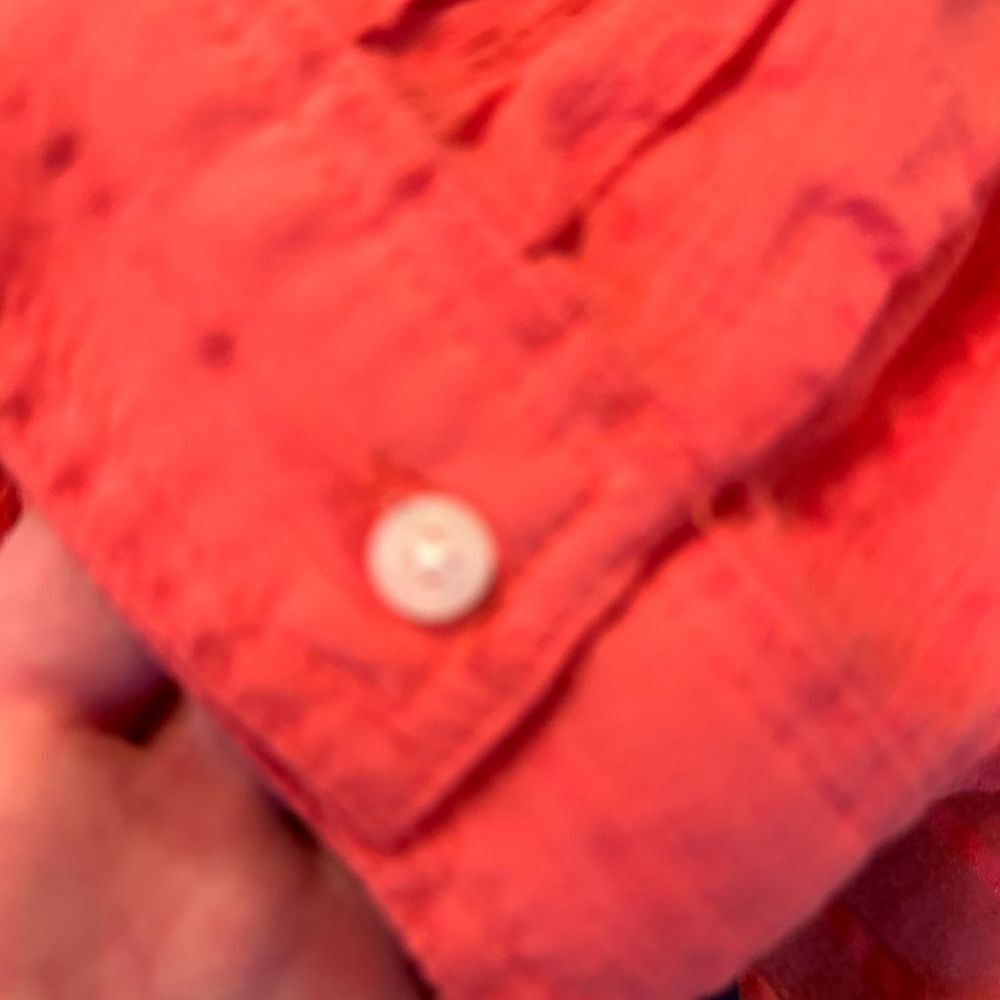Tommy Hilfiger Women's Red Embroidered V-Neck Tunic Top Size L Long Sleeve - Picture 4 of 13